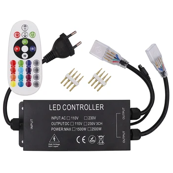 220V 110V 5050 Rgb LED Strip Dimmer Controller 24Key Control de la Distanță de Reglaj pentru 10MM PCB CONDUS Lumina Benzi cu SUA/UE/marea BRITANIE/AU Plug