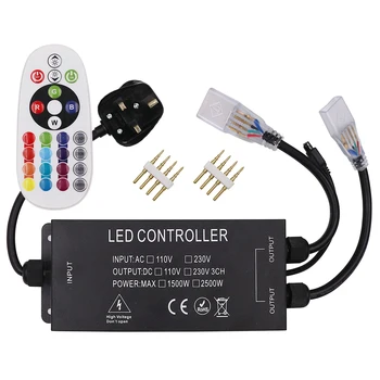 220V 110V 5050 Rgb LED Strip Dimmer Controller 24Key Control de la Distanță de Reglaj pentru 10MM PCB CONDUS Lumina Benzi cu SUA/UE/marea BRITANIE/AU Plug