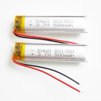 EHAO 801350 3.7 V 500mAh baterie Litiu Polimer LiPo Baterie Reîncărcabilă de Celule Pentru Mp3 bluetooth GPS PSP Difuzor camera Recorder mid