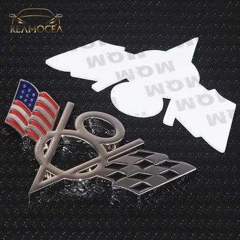 Reamocea Masina 3D Metal V8 Emblema, Insigna American, statele UNITE ale americii Flag Sticker Aripa Hayon Styling Pentru Ford Chevrolet Breloc Portbagaj