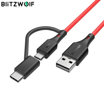 BlitzWolf BW-MT3 Tip C Micro USB 5V 3A 2 in 1 de Încărcare Rapidă Cablu de Date Pentru Samsung Galaxy S10 9 pentru Huawei Mate 20 Pro 3ft 6ft