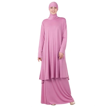 Două piese de Rugăciune Tinuta Islamice Femeile Musulmane de Rugăciune Rochie Islamic Set 2 BUC Lungă Khimar Burqa Fusta jilbab-ul Set Ramadan Dubai Noi