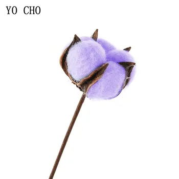 YO CHO Înaltă Calitate Nemuritoare Flori Acasă Romantic Decor Nunta Buchet de Flori Conservate Cadou Culoare Floare de Bumbac Uscate Flores