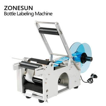 ZONESUN LT-50/50T Autocolant Transparent Semi-automată Mașină de Etichetare Pentru Medicina de Alcool dezinfectant Sticla Masina de Etichetare