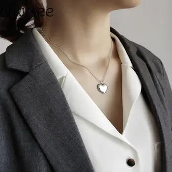 Ckysee Noi Argint 925 Moda Dragoste Colier În Formă De Șirag De Mărgele Lanț Pentru Femei De Moda Minimalist Bine Farmecele Bijuterii