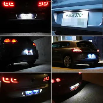 2x Numărul de Înmatriculare Lampă de Lumină Nici o Eroare 18SMD LED 12V 6500k Alb pentru VW Golf MK4 MK5 MK6 Passat Polo CC Eos Accesorii Auto