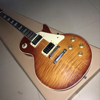 Manopera Grele Relicve chitara Electrica cu Flame Maple Top standard personalizate chitara electrica. Sunburst gitaar.o bucată de gât corp