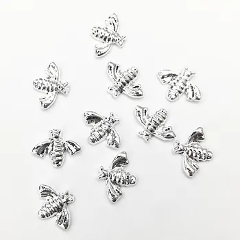 50 BUC/sac Minunat de Albine de Unghii Farmec de Metal 3D Decoratiuni de Arta Unghiilor de Aur de Argint de Epocă DIY Unghii Accesorii Autocolante Mare Manichiura