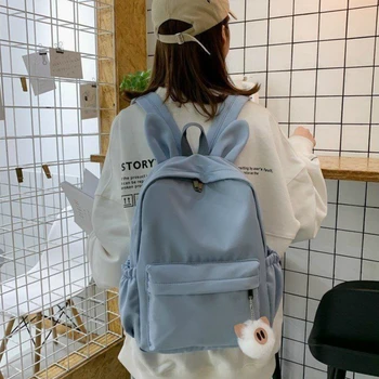 Rucsaci Femei Solid Rezistent La Apa Agrement Capacitate Mare De Studenți Geanta De Călătorie Ins Harajuku Simplu Fete Dulci Back Pack Nou