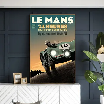24 De Ore De La Le Mans Masina Sport Poster Tablou Canvas Print Nordic Home Decor De Perete De Arta Imagine Pentru Camera De Zi Fara Rama