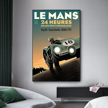24 De Ore De La Le Mans Masina Sport Poster Tablou Canvas Print Nordic Home Decor De Perete De Arta Imagine Pentru Camera De Zi Fara Rama