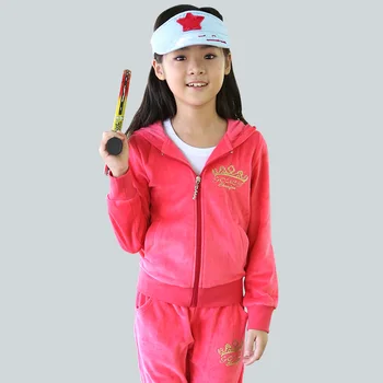 De Înaltă Calitate 2020 Primavara Toamna Fete De Moda De Catifea Pulover Costum Copii Haine Copii Haine Sport Hanorac Pantaloni Deux-Pieces X341