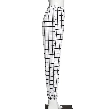 2021 Tablă de șah Casual Carouri Cargo Pantaloni de trening Femei Gothic Moda Streetwear Femela Talie Mare Mozaic Pantaloni pantaloni