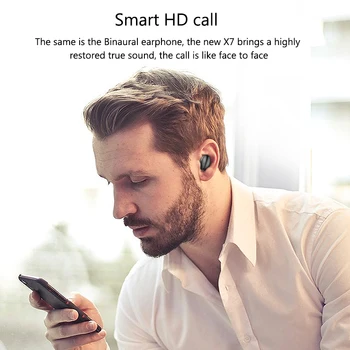 X7 TWS Bluetooth 5.0 Cască IP7 Wireless Căști 6D Stereo HiFi Wireless Căști de Gaming Headset cu Microfon 2200mAh