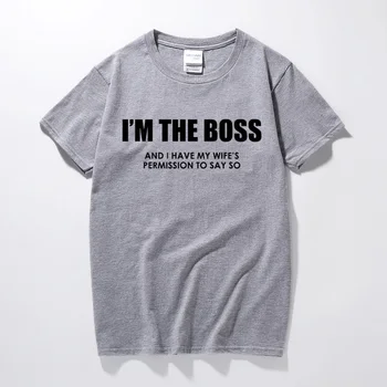 Eu sunt Șeful Amuzant Mens T Shirt Soțul Soția Reguli Noutate Idee de Cadou de Ziua de calitate de top de bumbac cu maneci scurte t-shirt