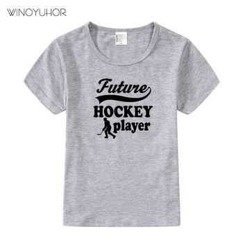 Viitorul Jucător de Hochei Scrisoare de Imprimare T-shirt pentru Copii de Hochei pe Gheață Copii Băieți Fete Tricouri Sport Casual Maneca Scurta Tricou