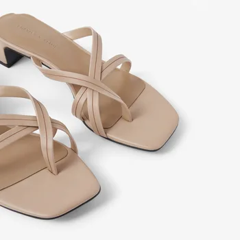 Femei Pantofi de Vara Noi 2020 Femei Cross Band Papuci de casă Clip Toe Slide sandale Pentru Femei toc Gros