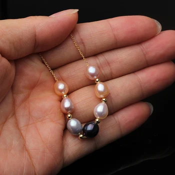 Real Pearl Bijuterii Naturale De Apă Dulce Pearl Multicolor Pearl Colier Pandantiv Argint 925 Bijuterii Pentru Femei