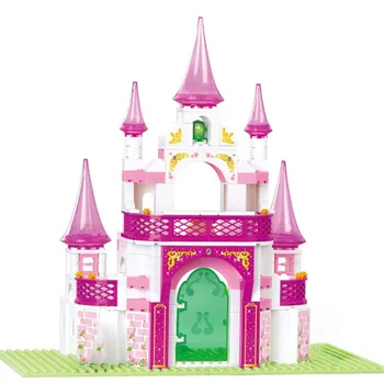 472pcs Seria Princess Roz Castelul Enchanted Palace Modele de Blocuri de culoare Roz Printesa Casei Jucarii Pentru Copii Fata de Jucarii Cadouri