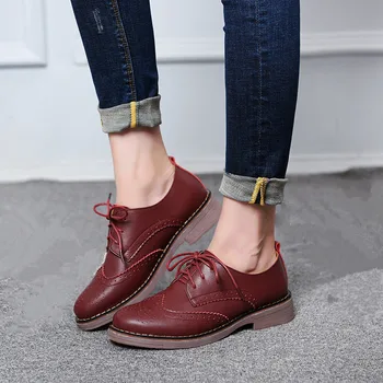 Femeie Pantofi Brogue Femeie Platforma Pantofi Oxford Flats Britanic Stil Vintage Cut-Out Plat Casual Femei Pantofi Oxford Pantofi Retro