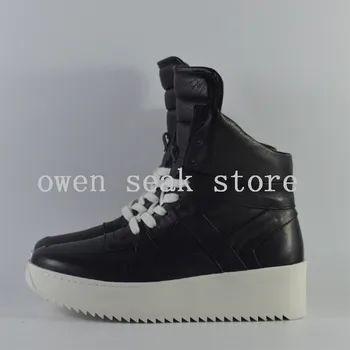 Owen Bolnav Barbati Pantofi din Piele de Înaltă SUS Glezna Cizme de Lux Formatori Cizme Casual Dantela-up Apartamente de Ceață Pantofi Negru Dimensiuni Mari