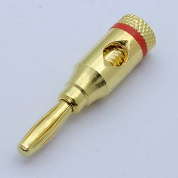 10buc/lot 4mm 24k Banana Plug Placat cu Aur Audio Amfilier Difuzor Mufă Banană de sex Masculin Sârmă Conector Pini Conector