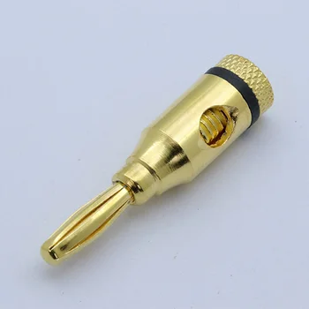 10buc/lot 4mm 24k Banana Plug Placat cu Aur Audio Amfilier Difuzor Mufă Banană de sex Masculin Sârmă Conector Pini Conector