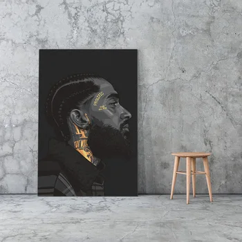 Nipsey Hussle Rapper Poster Înrămat Panza Pictura Arta De Perete Decor Camera De Zi Dormitor Studiu Acasă Cadru De Lemn Decor Printuri