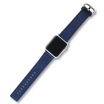 Sport Albastru Denim Curea de mână pentru Apple Watch Seria 1 2 3 4 5 benzi de Înlocuire Curea de transmisie pentru iWatch 42/44mm 38/40mm Jean Bratara