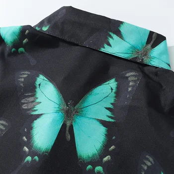 Bonita Vida Fluture De Imprimare Beach Shirt Mens De Moda Casual Hawaiian Tropicale Maneci Scurte Aloha Tabără Butonul De Sus Tricou