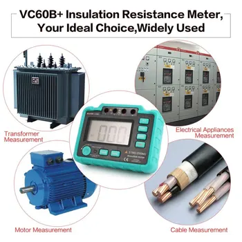 VC60B+ 1000V Digital Auto Gama Rezistenței Izolației Tester măsurătorile cu megaohmetrul Megger de Înaltă Tensiune LED indicator
