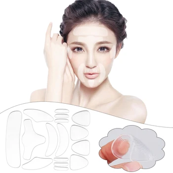 16PCS Reutilizabile din Silicon Anti-rid Fata Frunte Autocolant Obraz, Bărbie Autocolant Facial Ochi Patch-uri pentru Îndepărtarea Ridurilor Lifting facial