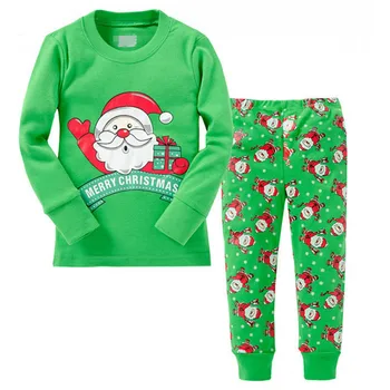 Toamna Iarna Mos Craciun Copii Seturi de Îmbrăcăminte Pentru Băieți Fete Drăguț Copil Sleepwear Tinutele de Crăciun Fete din Două piese Set de Pijama
