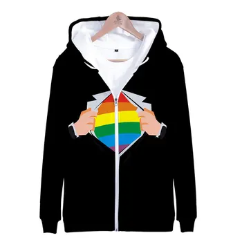 Moda Pride LGBT Haine Dragoste Gay Lesbiene Curcubeu de Design de Pavilion hanorace hanorac Femei/Bărbați de Înaltă Calitate Streetwear Hoodie