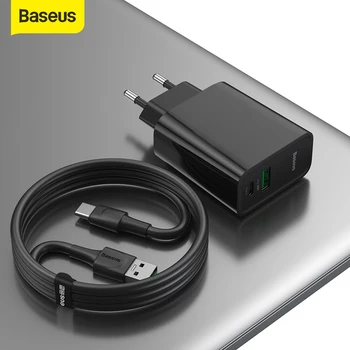 Baseus 30W Incarcator USB PD QC Rapid de Încărcare Pentru Smartphone Notebook 4.0 3.0 Type-C USB Încărcător de Călătorie Încărcător de Perete Cu 1M de Cablu 5A