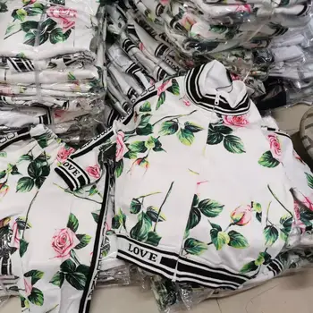 20Winter de moda Noua copilul de cauzalitate seturi de haine Rose Imprimate rochii haine de vânzare cu amănuntul Două pc-uri unisex seturi pentru Copii ' Day