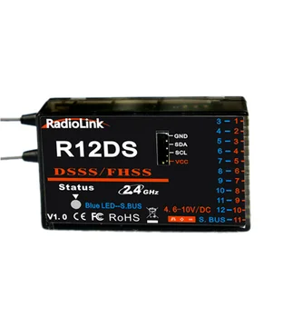 Original RadioLink R12DS 2.4 GHz 12CH DSSS & FHSS Receptor pentru RadioLink LA9 AT9S AT10 AT10II Transmițător de Sprijin Pentru a rețelelor conținând metal PWM