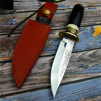 Germania DC53 oțel cuțit de vânătoare forjare oglindă lumina tactice precise drept colecție de cuțite cuțit ritual +cazuri de piele