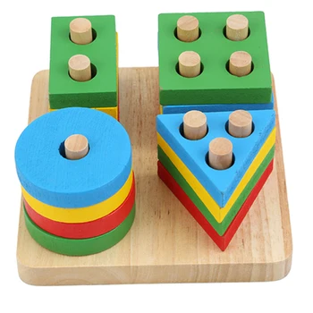 Jucarii Pentru Copii Montessori Din Lemn Geometrice Sortare Bord Blocuri Copii Jucarii Educative Blocuri Copil Cadou