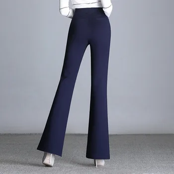 Noi Femeile de Toamnă de Primăvară de Strâns Flare Pantaloni Rosu Talie Mare Plus Dimensiune Albastru Banda Elastica Pantaloni de Moda Casual Pantaloni Stretch 6XL