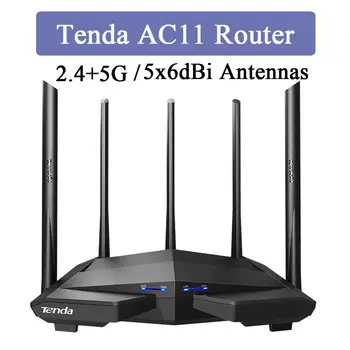 Tenda AC11 2.4+5 ghz 1200Mbps Router Wireless 5x6dBi Antene High Gain mai mare de Acoperire Gigabit Dual-Band WiFi Repeater