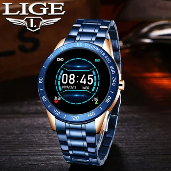 LIGE Ceas Inteligent Bărbați Impermeabil Sport tracker de fitness Reloj inteligente de Lux din Oțel Inoxidabil Curea smartwatch Android ios