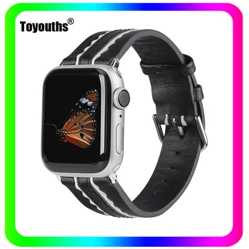 Toyouths Watchband pentru Apple Watch Curea din Piele Femei Barbati Ceas de Înlocuire Trupa Accesoriu Bratara pentru iwatch SE 6 5 4 3 2 1