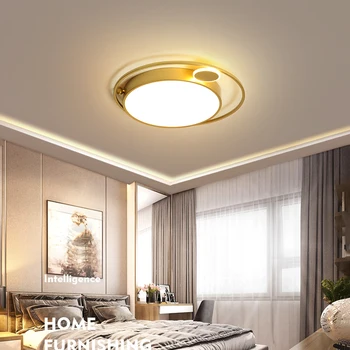 Nordic de Lux CONDUSE de Plafon Lumina de Aur Negru Sală de Mese Bucătărie Studyroom Dormitor Hol Interior Acasă Lămpi Decorative AC90-260V