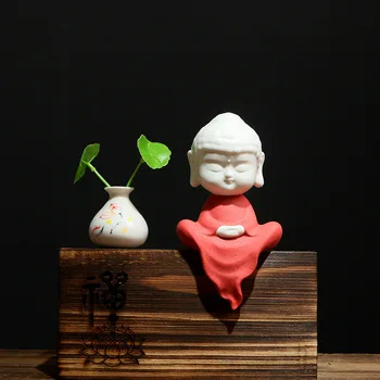 Zen Drăguț Yoga Statuie A Lui Buddha Călugăr Ceramice Figura Sculptura Decor Acasă