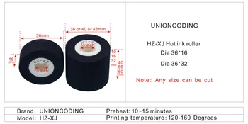 Negru Diametru 36 mm Înălțime 16 mm premium timbru cald coder rola de cerneală pentru mașină de etanșare
