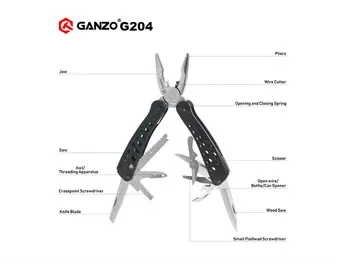 Ganzo G204 Original Multi Combinație Clește 24 In 1 din Otel Inoxidabil briceag Clește Combinație EDC Instrumente