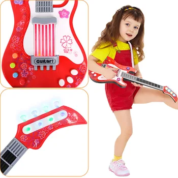 Copii Chitara Electrica Jucarii Copilul Dezvoltare de Interes cu Sunete Vibrante Instrument Muzical Jucarii Chitara Jucarii si Cadouri pentru Copii