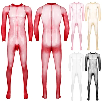 Oamenii Văd Prin Simpla Crotchless Erotic Costume Elastic Full Body Sexy Lenjerie Chilot Transparent Bodystockings Îmbrăcăminte De Noapte