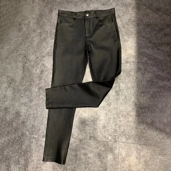 Cargo pantaloni de piele femei motocicleta pantaloni 2019 noua moda Rezistente din piele streetwear pantaloni femei